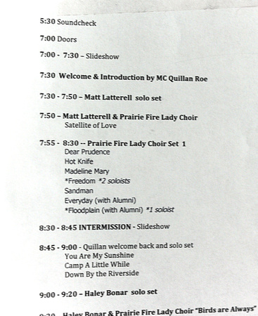 Prairie Fire Lady Choir Concert; Cedar Cultural Center; Minneapolis, Haley Bonar, Matt Latterell