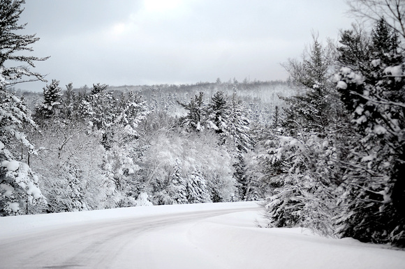 Keweenaw County Snowy Road